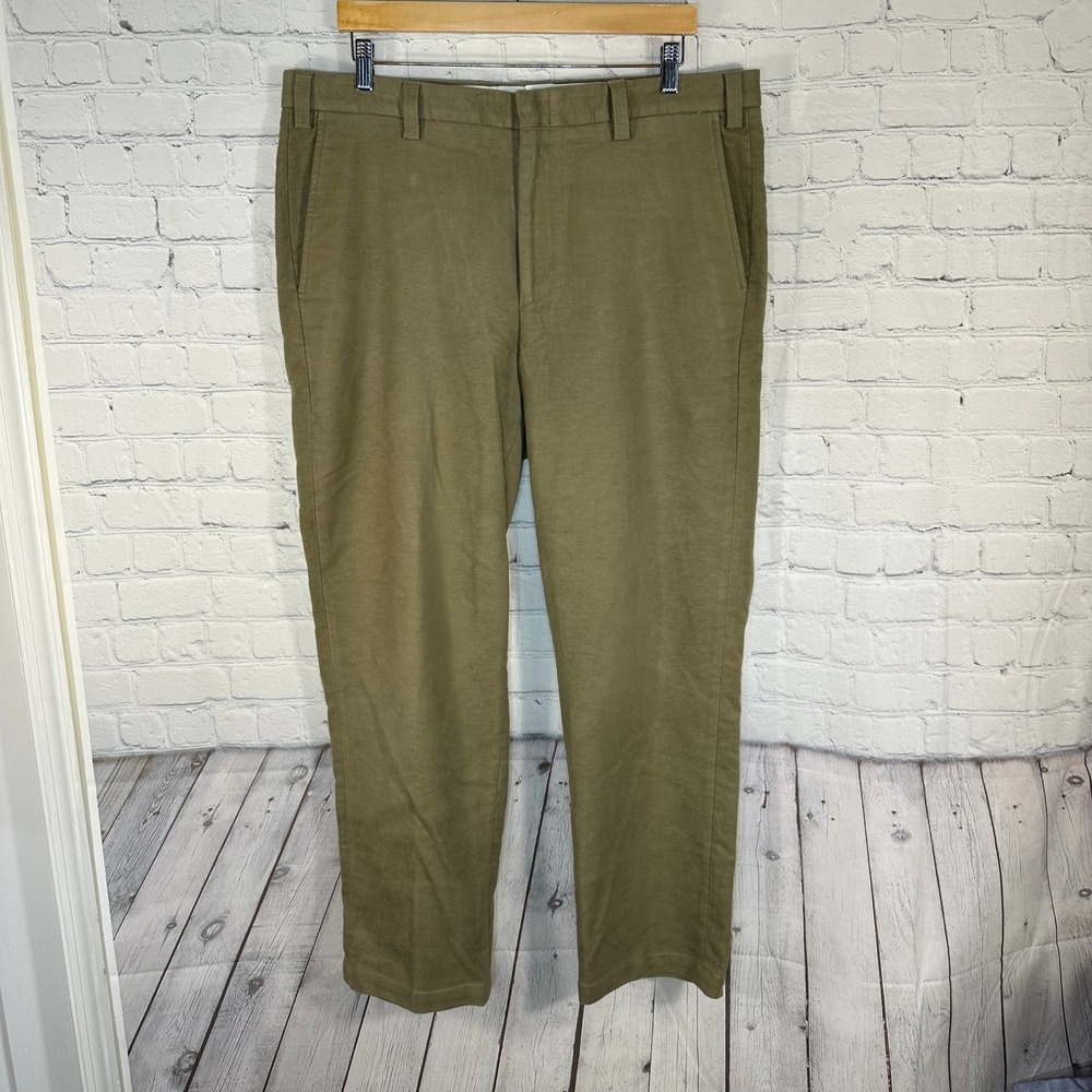 Orvis Brisbane Moss Olive Green Moleskin Cotton Stretch Pants Mens 38 Made in UK
